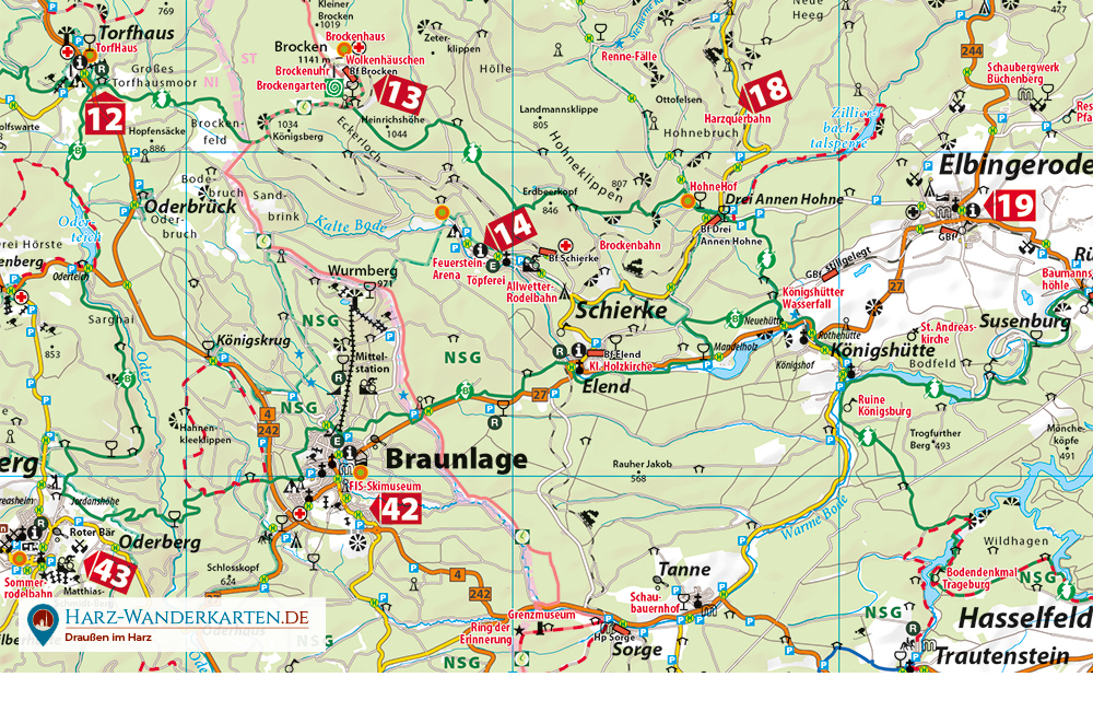 Freizeitkarte Harz 1:100.000