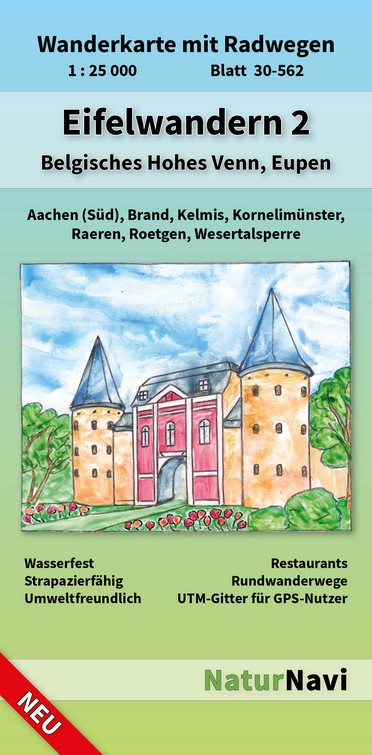 Eifelwandern 2 - Belgisches Hohes Benn, Eupen - 1:25.000 NaturNavi Wanderkarte