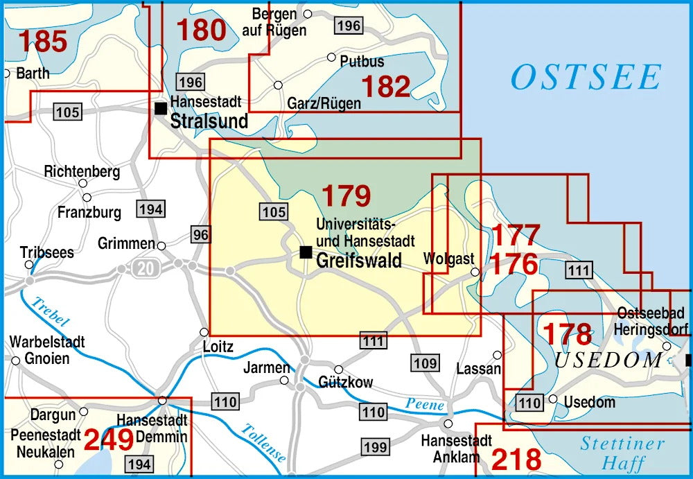 179 Universitäts- und Hansestadt Greifswald und Umgebung 1:50.000