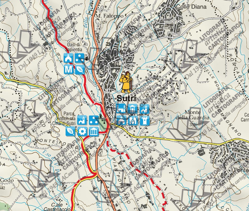 Via Francigena nel Lazio - 1:50.000