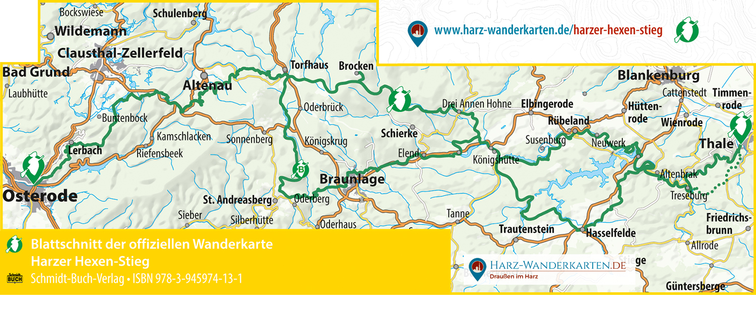 Harzer Hexen-Stieg – wetterfest 1:30.000