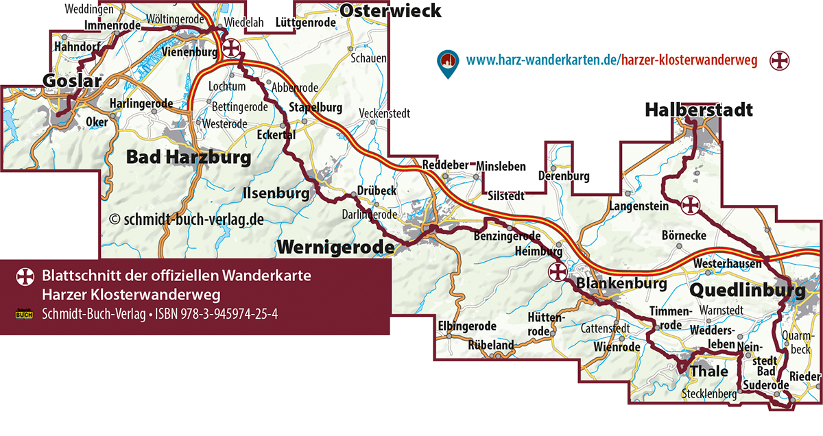 Harzer Kloster-Wanderweg 1:30.000