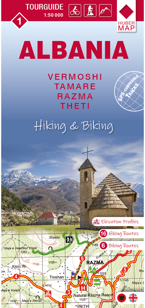 1 Vermoshi – Tamare – Razma – Thethi - Wander & Radwanderkarte Albanien