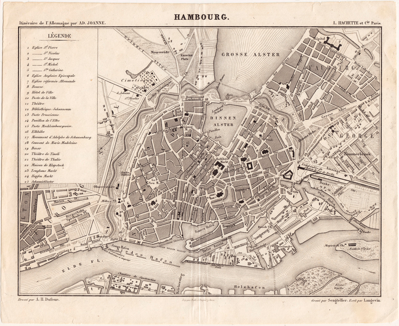 Hamburg um das Jahr 1863 von A.H. Dufour