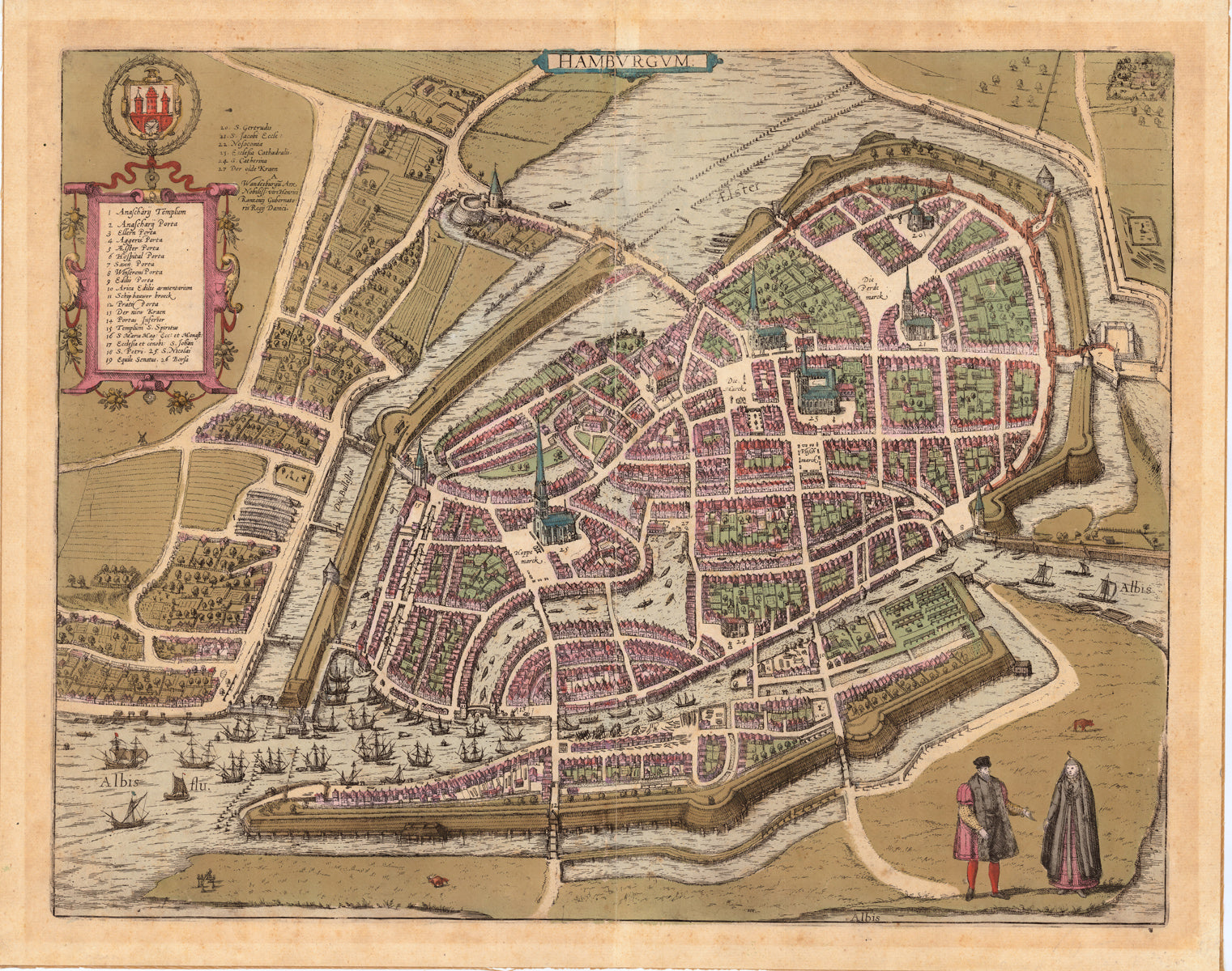 Hamburg ab dem Jahr 1618 von Georg Braun & Frans Hogenberg