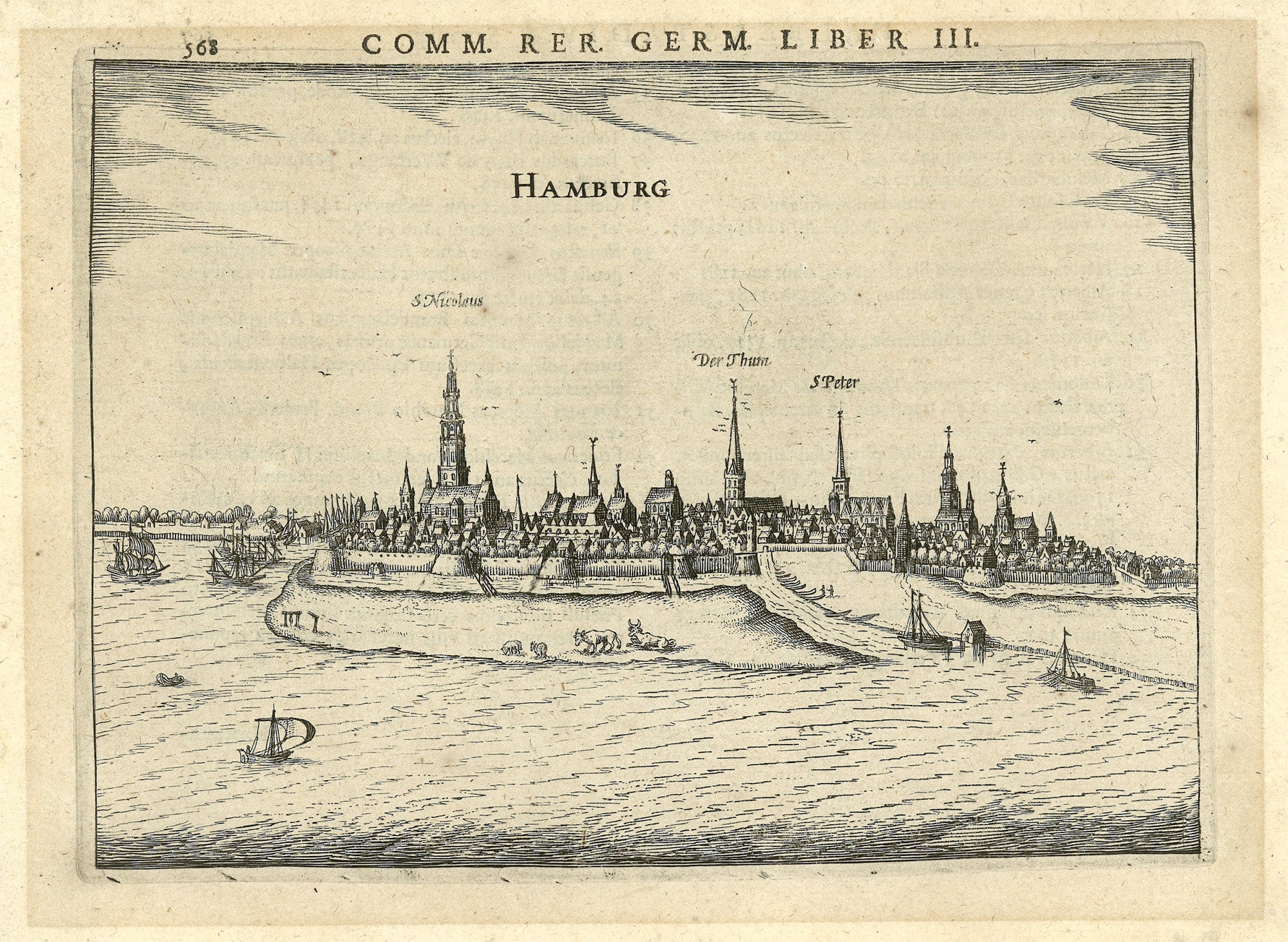 Hamburg um das Jahr 1616 von Petrus Bertius