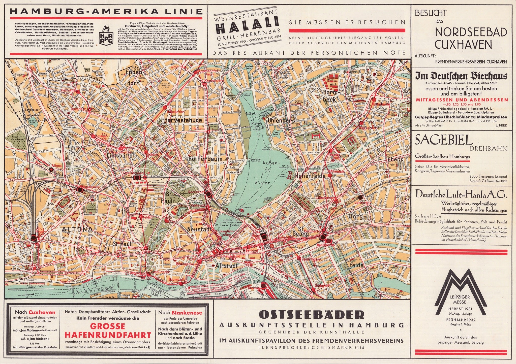 Hamburg in der Zeit um 1931 vom Fremdenverkehrsverein Hamburg