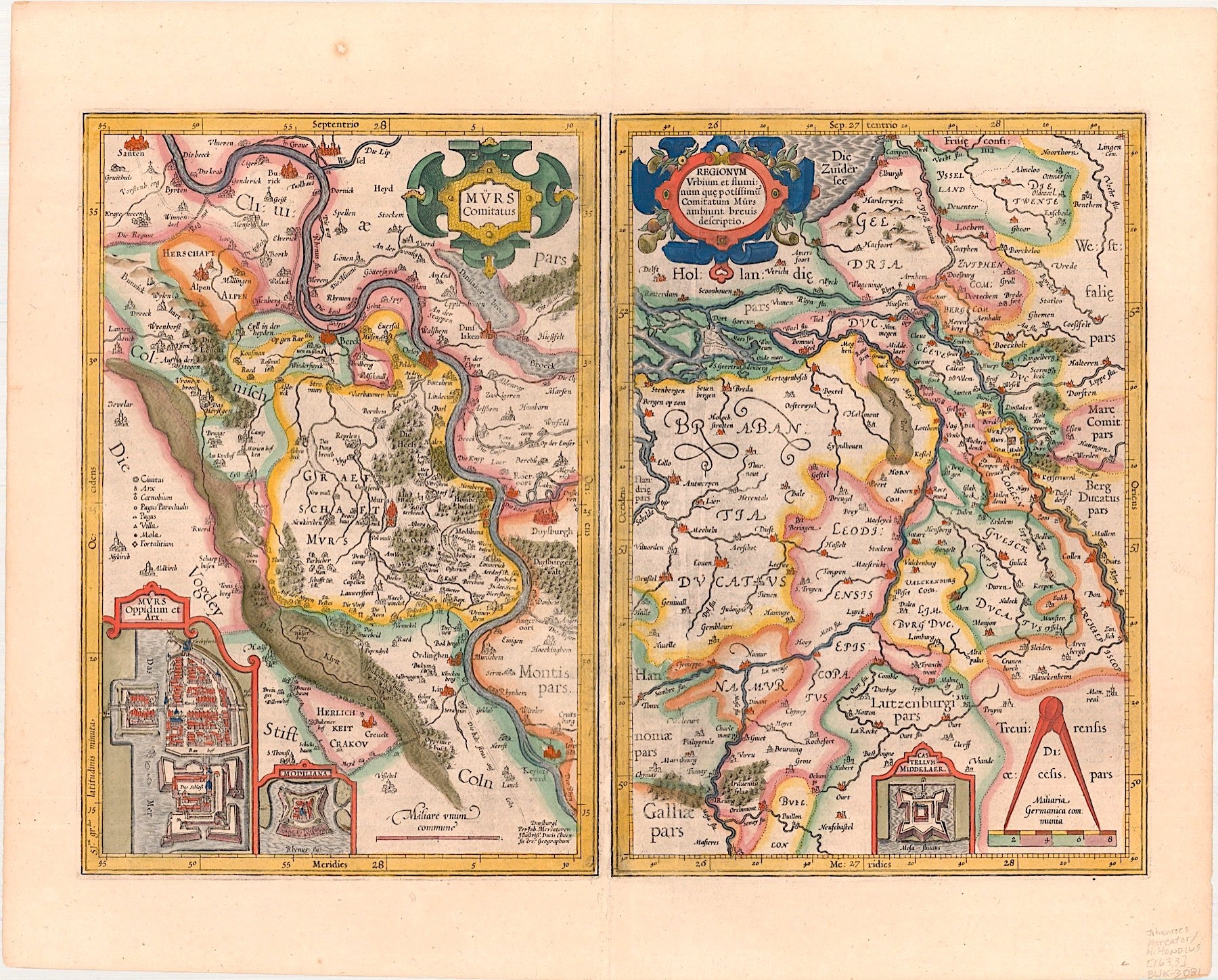 Rhein, Rotterdam, Mastricht und Duisburg im Jahr 1628