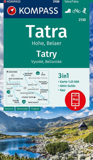 2130 Vysoké Tatry-Hohe Tatra - Kompass Wanderkarte