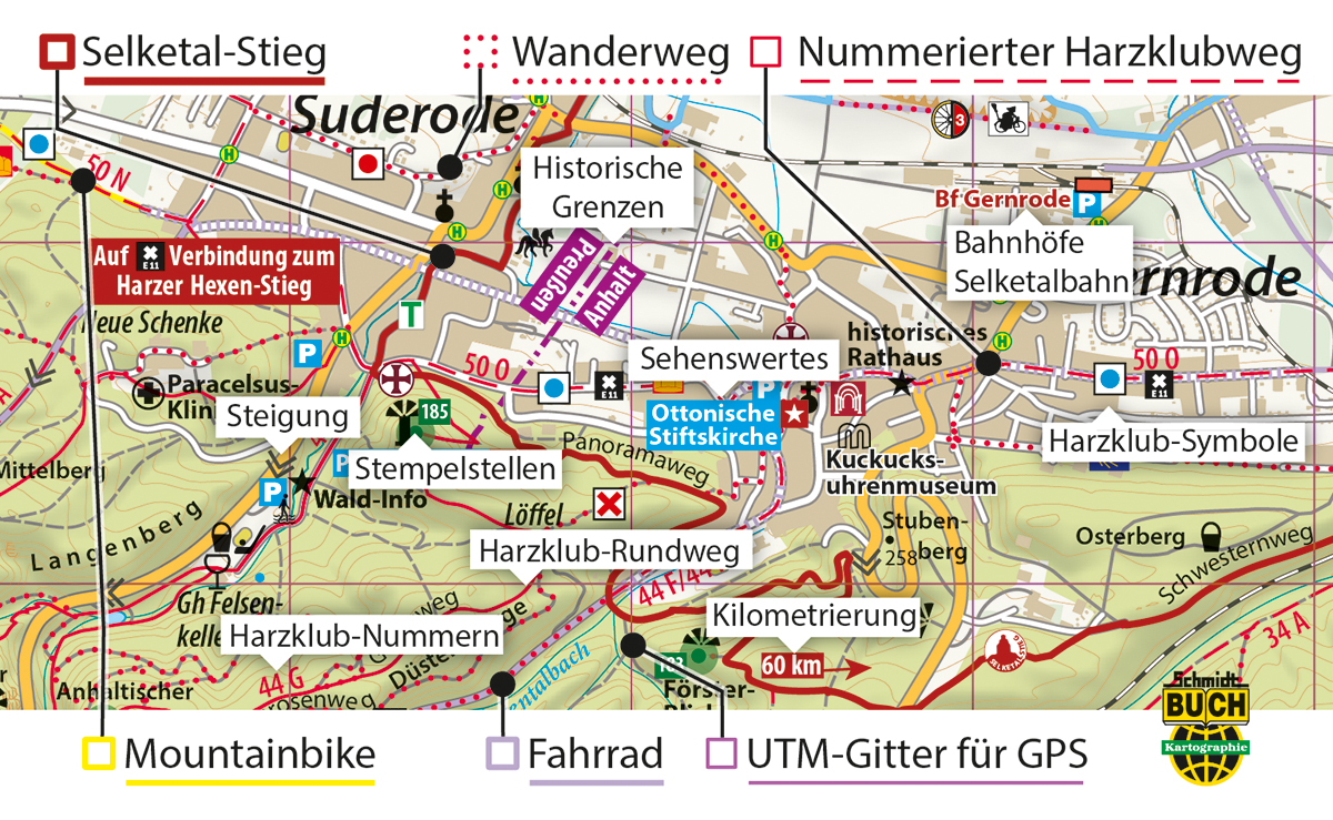 Selketal-Stieg und Bodetal 1:30.000