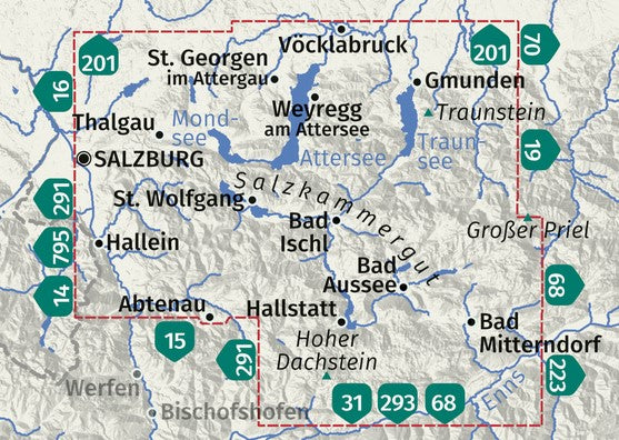 Hallstatt Attersee Salzkammergut Wanderkarte