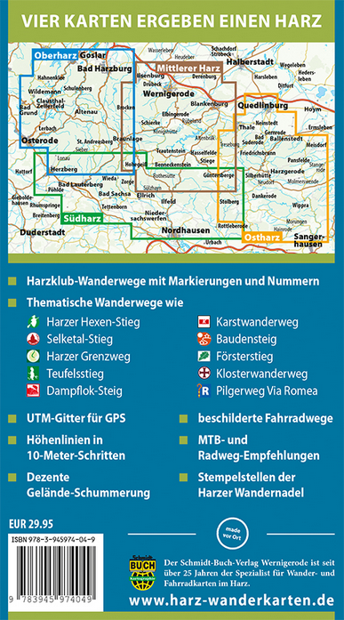 Der Harz in 4 Teilen – wetterfest 1:30.000