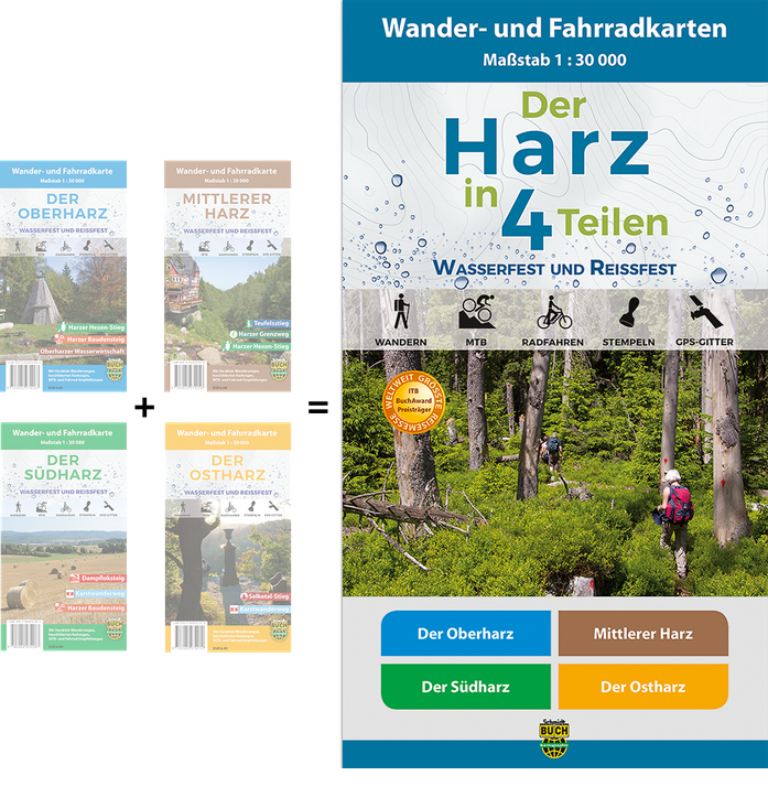 Der Harz in 4 Teilen – wetterfest 1:30.000