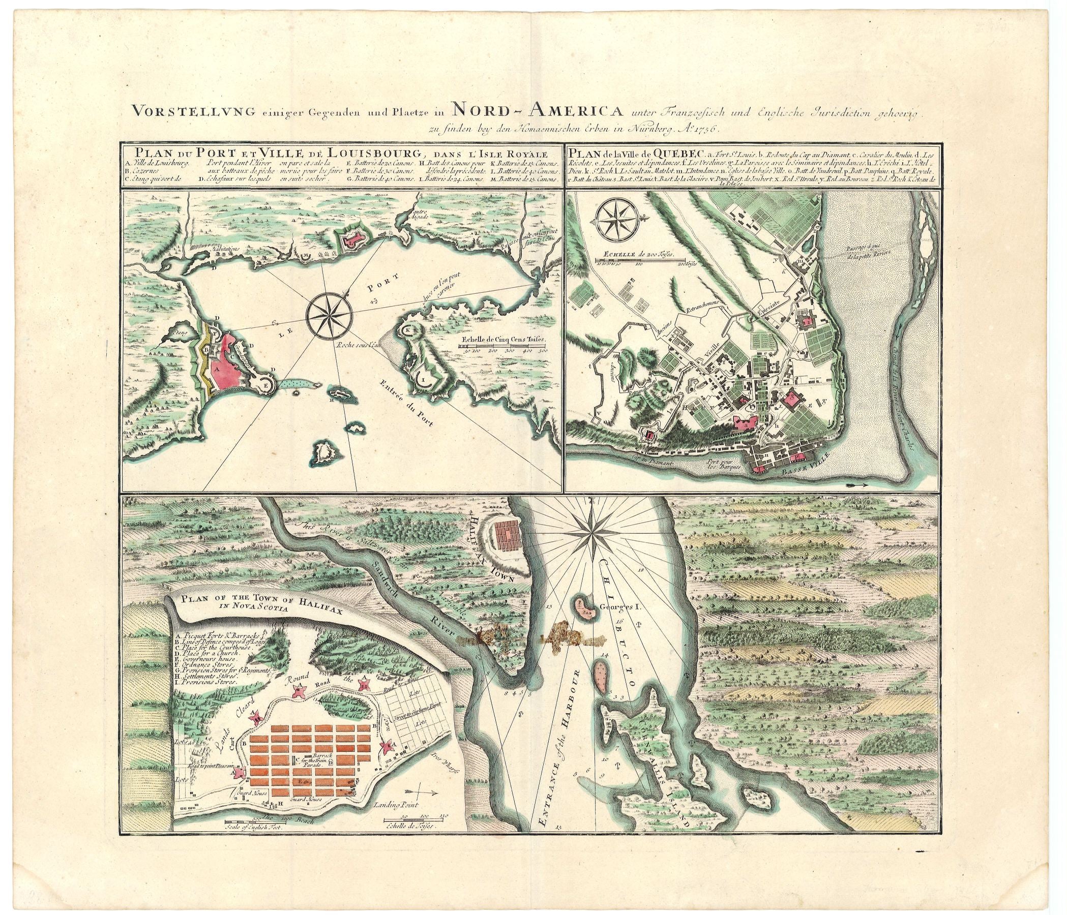 Nordamerika im Jahr 1756 von Homann Erben