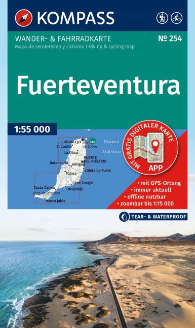 254 Fuerteventura 1:55.000 - Kompass Wanderkarte