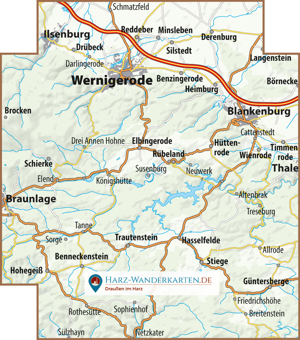 Mittlerer Harz – wetterfest 1:30.000