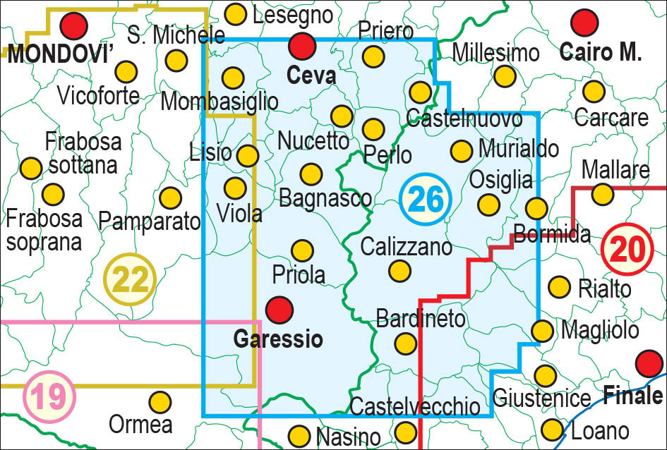 Piemont 1:25.000 topographische Wanderkarten Fraternali