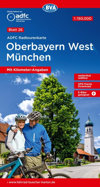 ADFC-Radtourenkarte 26 Oberbayern West / München 1:150.000