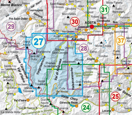 Piemont 1:25.000 topographische Wanderkarten Fraternali