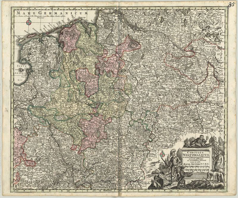 Westfalen um das Jahr 1730 von Matthias Seutter