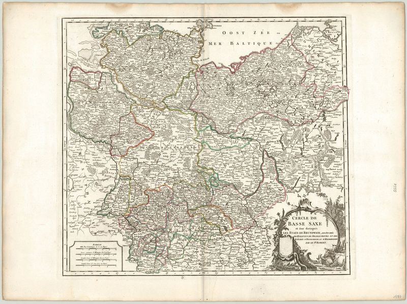 Niedersachsen / Nieders. Kreis im Jahr 1797 von Robert de Vaugondy