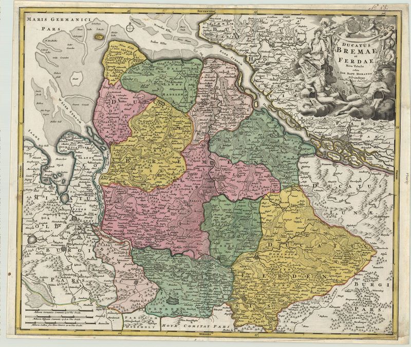 Herzogtum Bremen im Jahr 1729 von Johann Baptist Homann