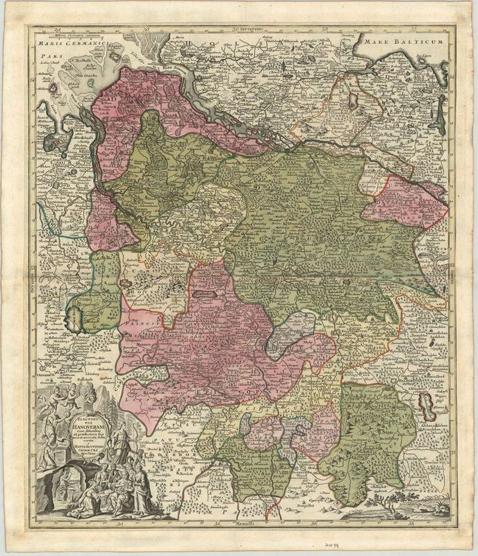 Kurfürstentum Hannover um das Jahr 1731 von Matthäus Seutter