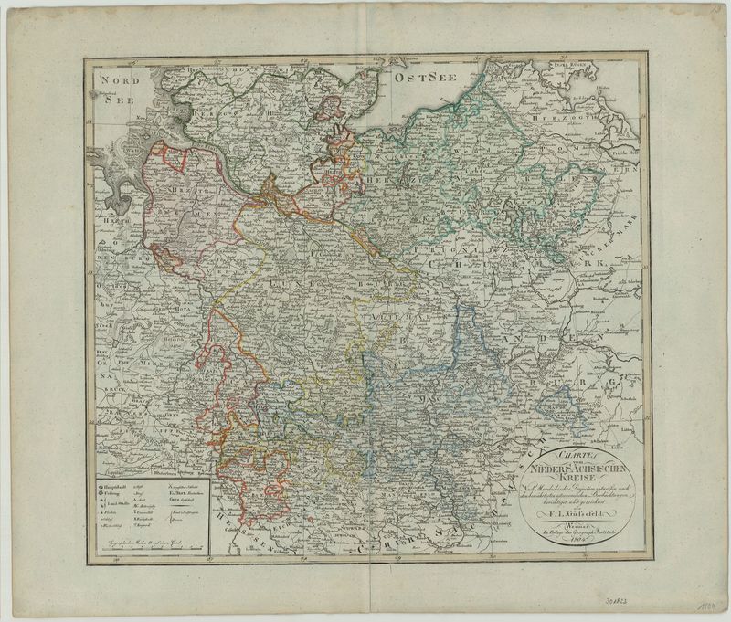 Niedersachsen im Jahr 1804 von Franz Ludwig Güssefeld