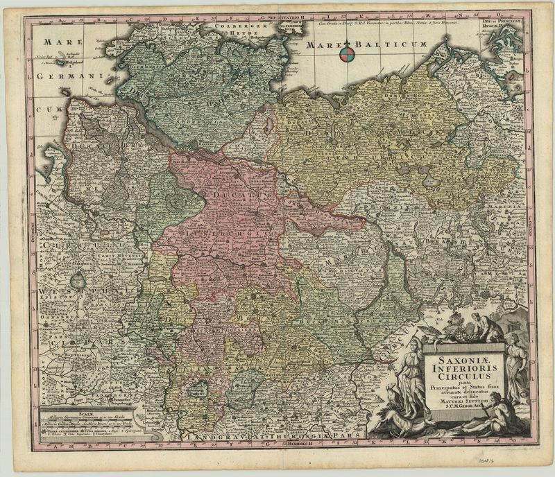 Niedersachsen um das Jahr 1741 von Matthias Seutter