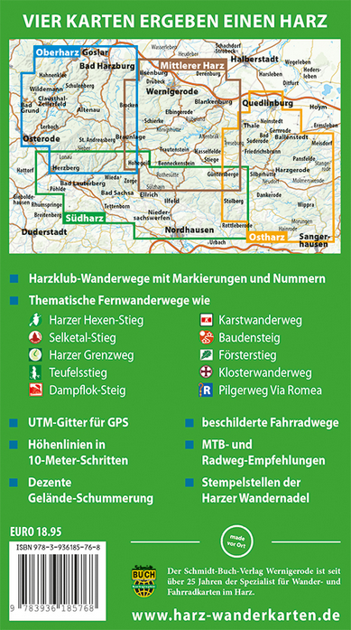 Der Harz in 4 Teilen 1:30.000