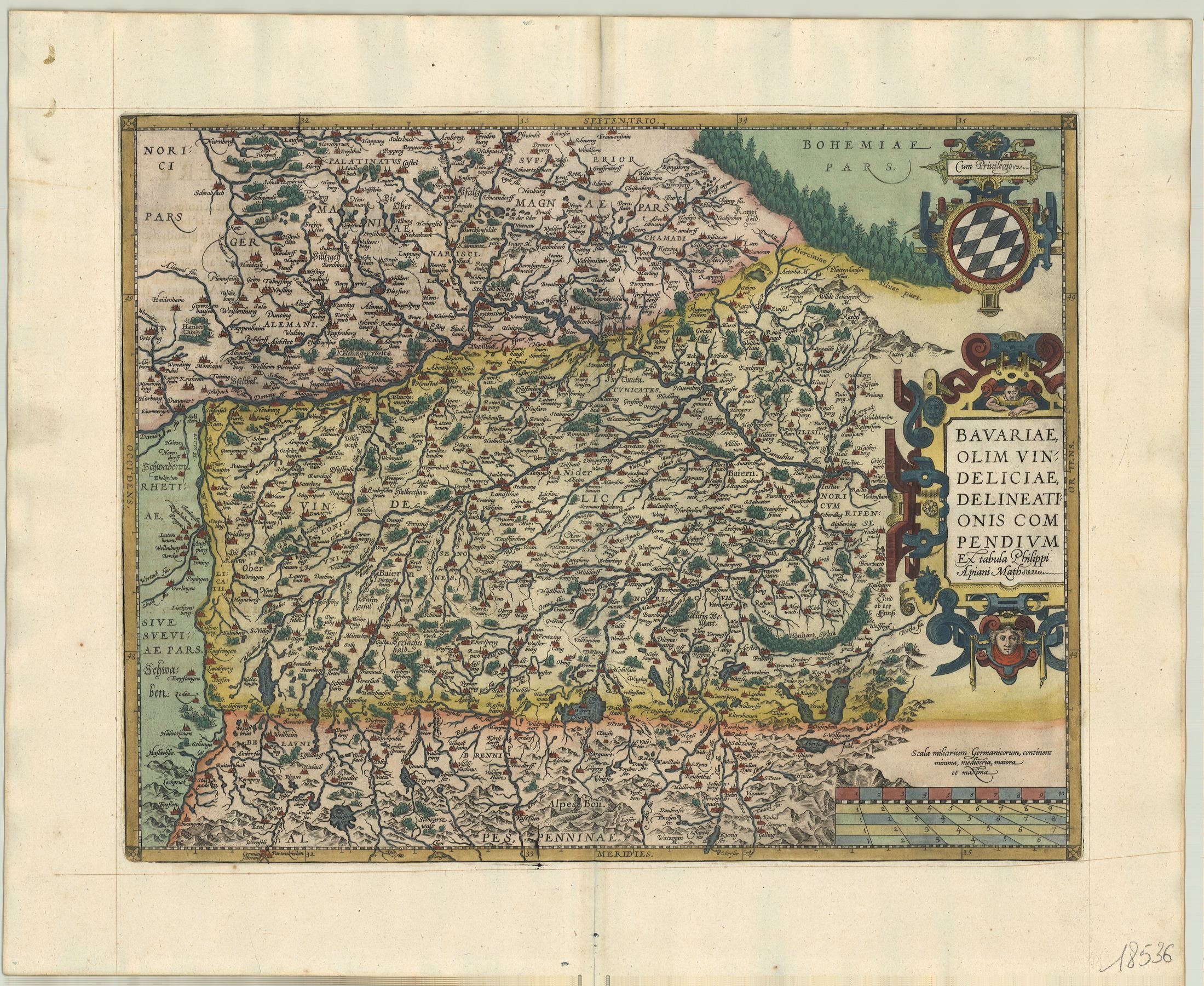 Bayern im Jahr 1598 von Abraham Ortelius