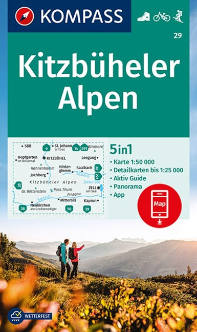 29 Kitzbüheler Alpen 1:50.000 - Kompass Wanderkarte