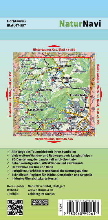 Hochtaunus - 1:25.000 NaturNavi Wanderkarte