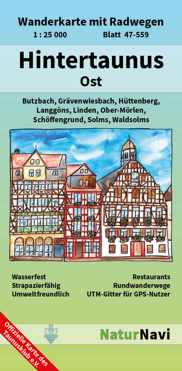 Hintertaunus Ost - 1:25.000 NaturNavi Wanderkarte