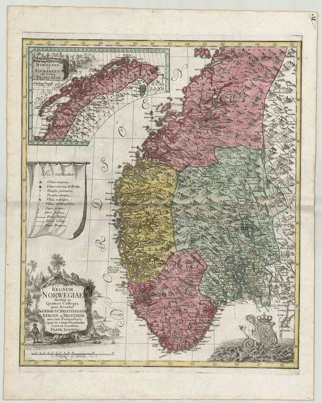 Norwegen um das Jahr 1760 von Matthäus & Georg Lotter