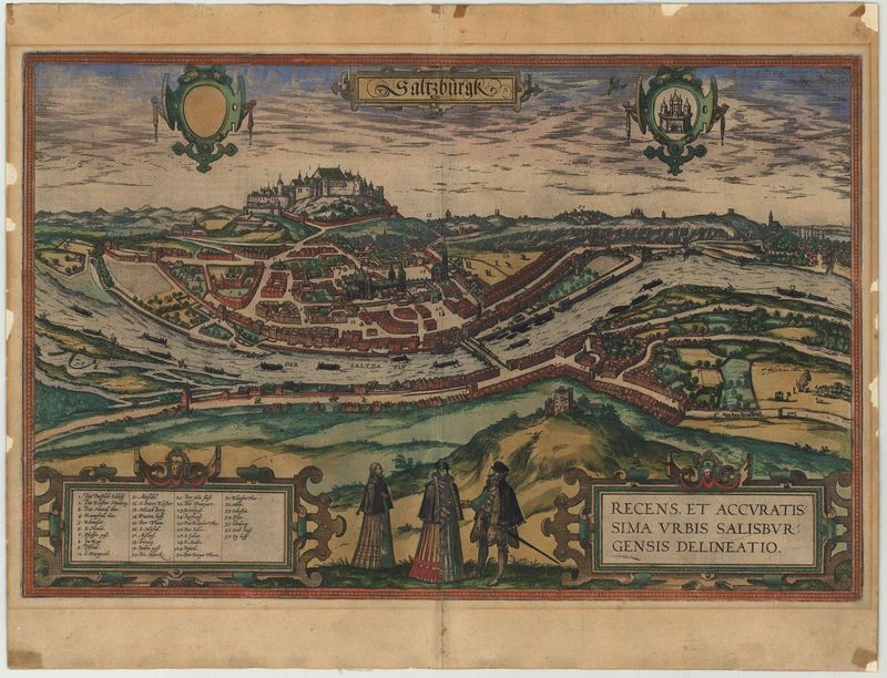Salzburg um das Jahr 1582 von Georg Braun & Frans Hogenberg