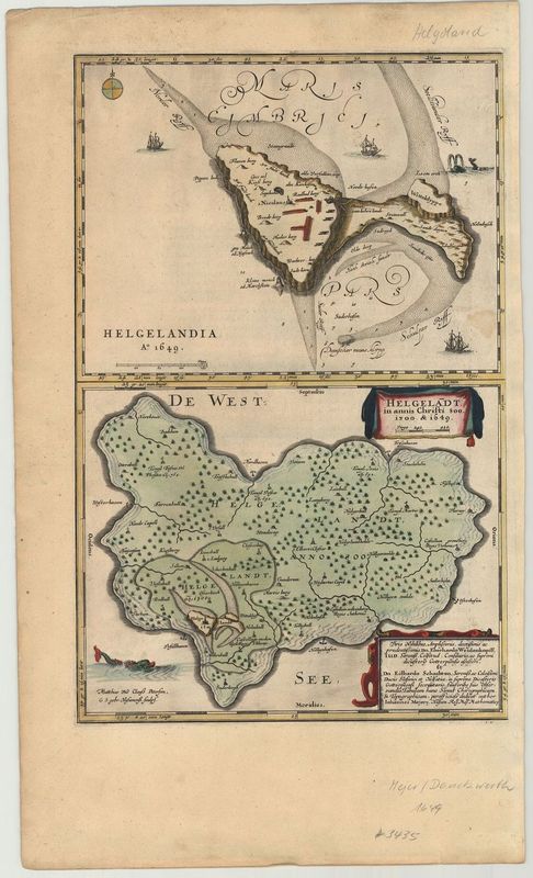 Helgoland im Jahr 1549 von Joan Blaeu und Johannes Mejer