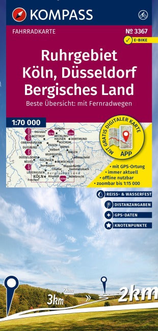 3367 Ruhrgebiet, Köln, Düsseldorf, Bergisches Land - 1:70.000