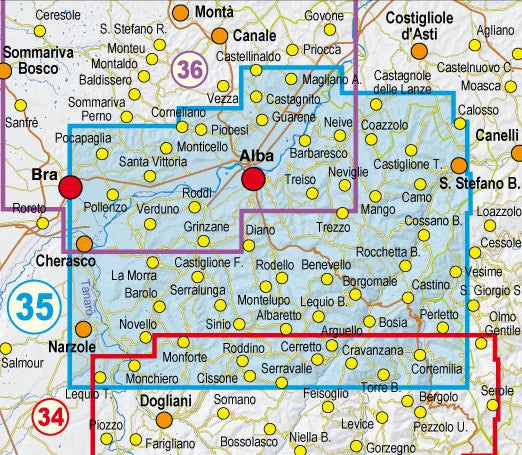 Piemont 1:25.000 topographische Wanderkarten Fraternali