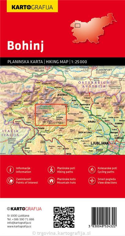 Bohinj 1:25.000 - Wanderkarte Kartografija