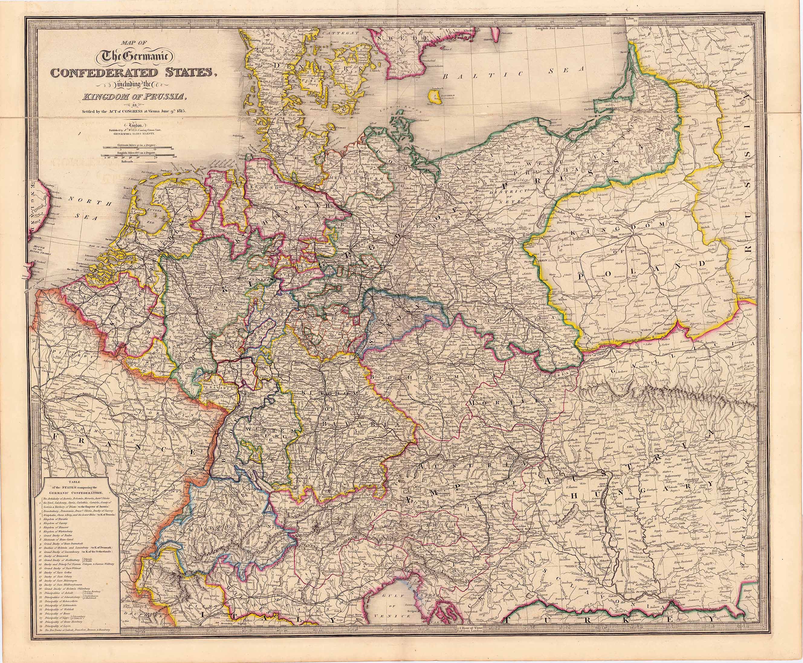 Deutschland um das Jahr 1850 von James Wyld