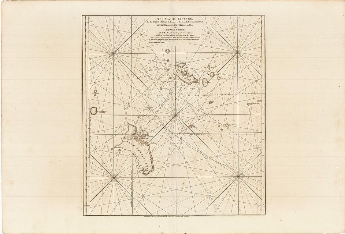 Seychellen im Jahr 1794 von Laurie & Whittle after Alexis-Marie de Rochon