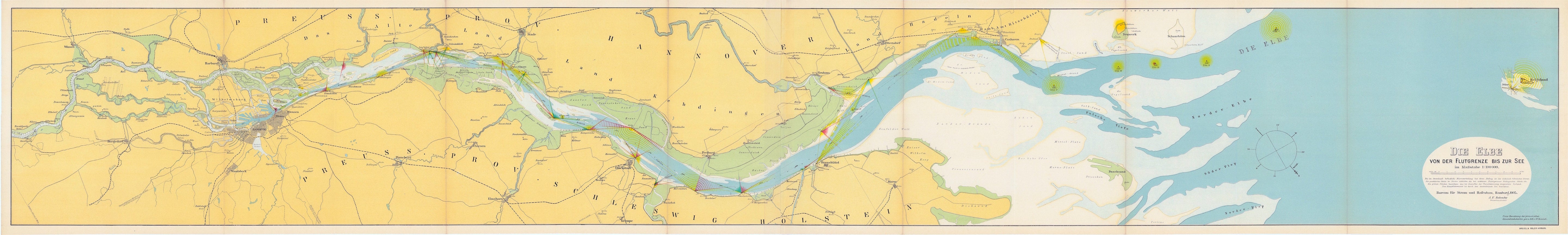 Hamburg und Elbe im Jahr 1905 vom Bureau für Strom- und Hafenbau, Hamburg