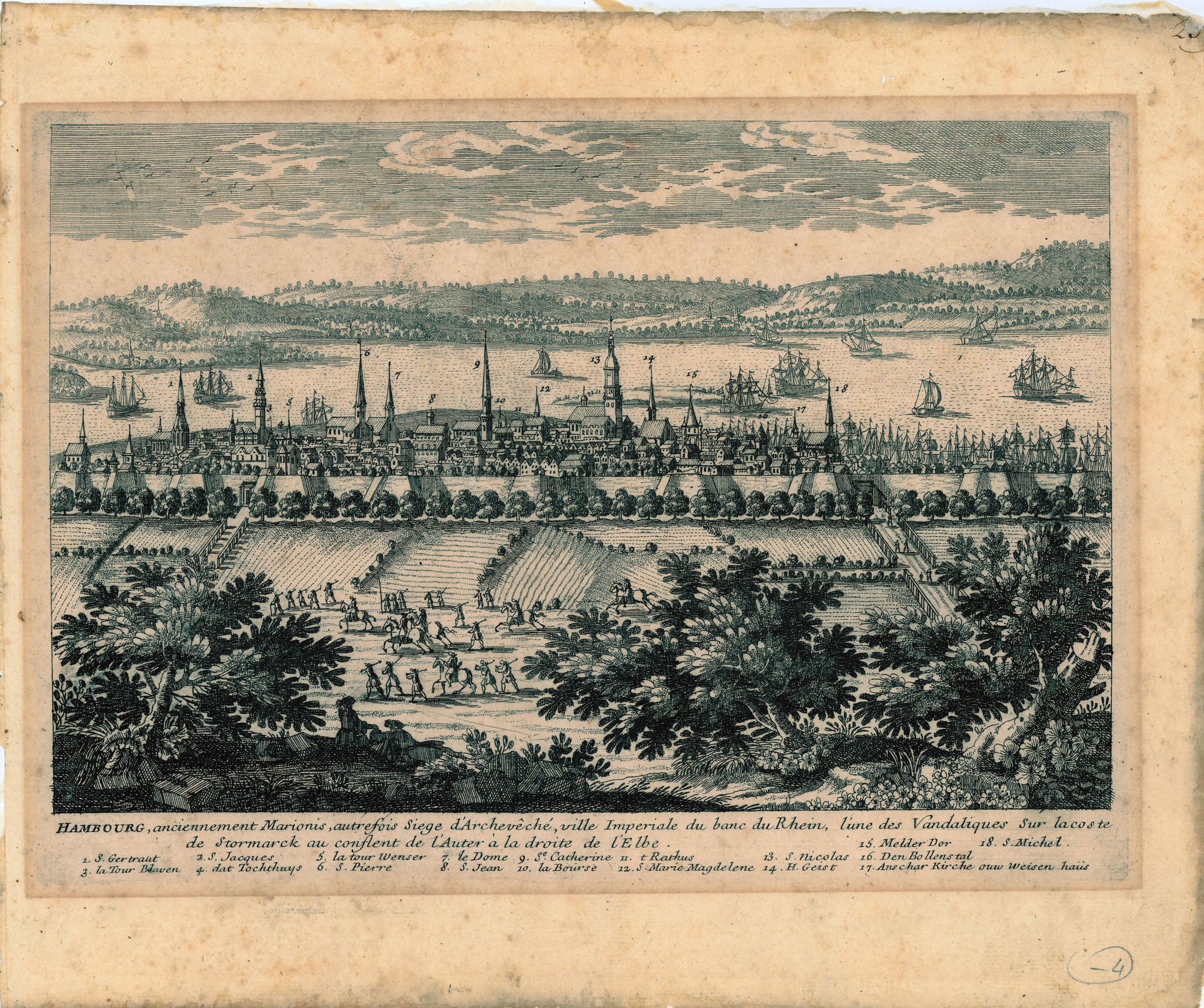 Hamburg um das Jahr 1730 von Louis Crépy