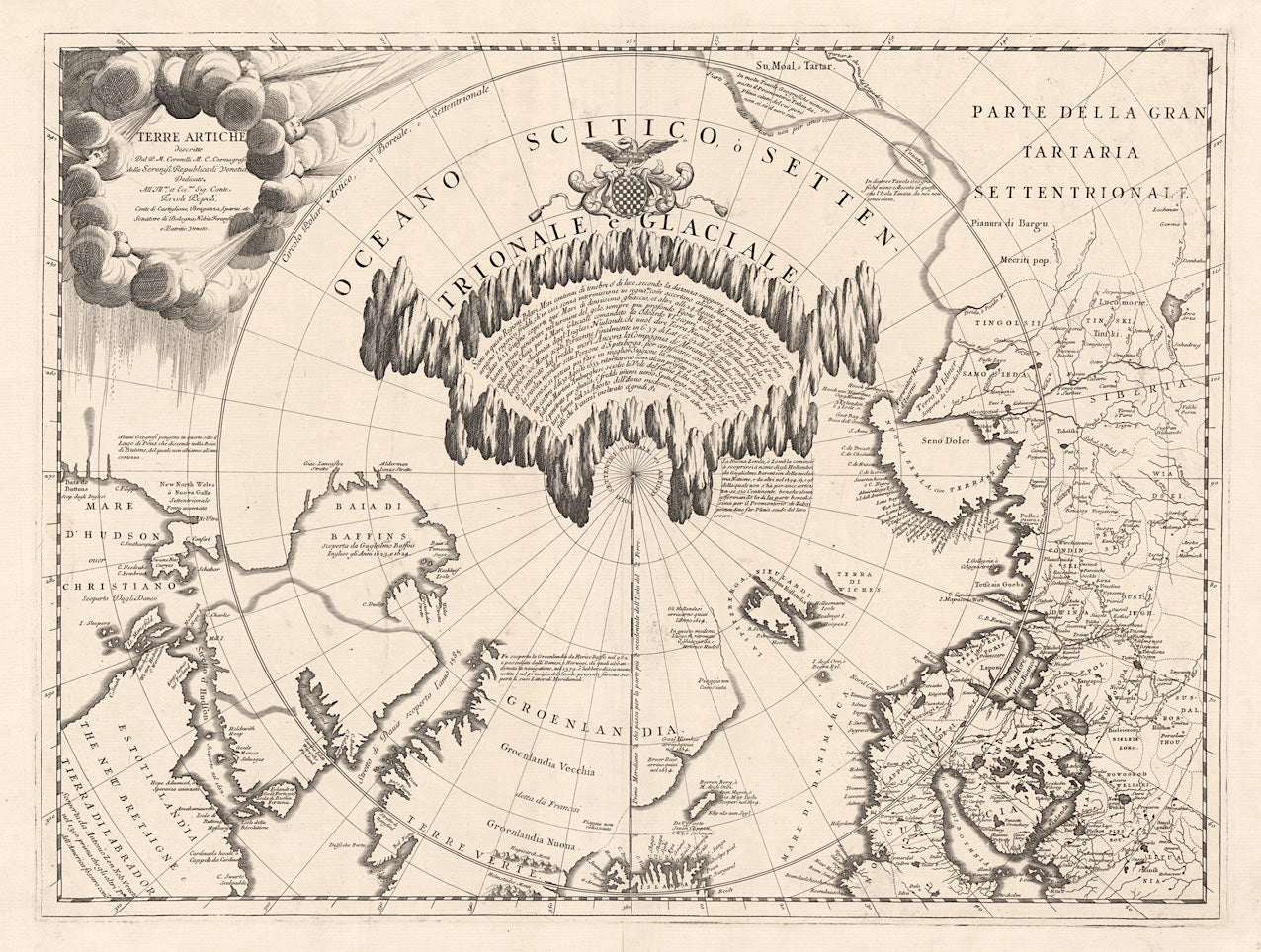 Nordpol im Jahr 1700 von Vincenzo Maria Coronelli