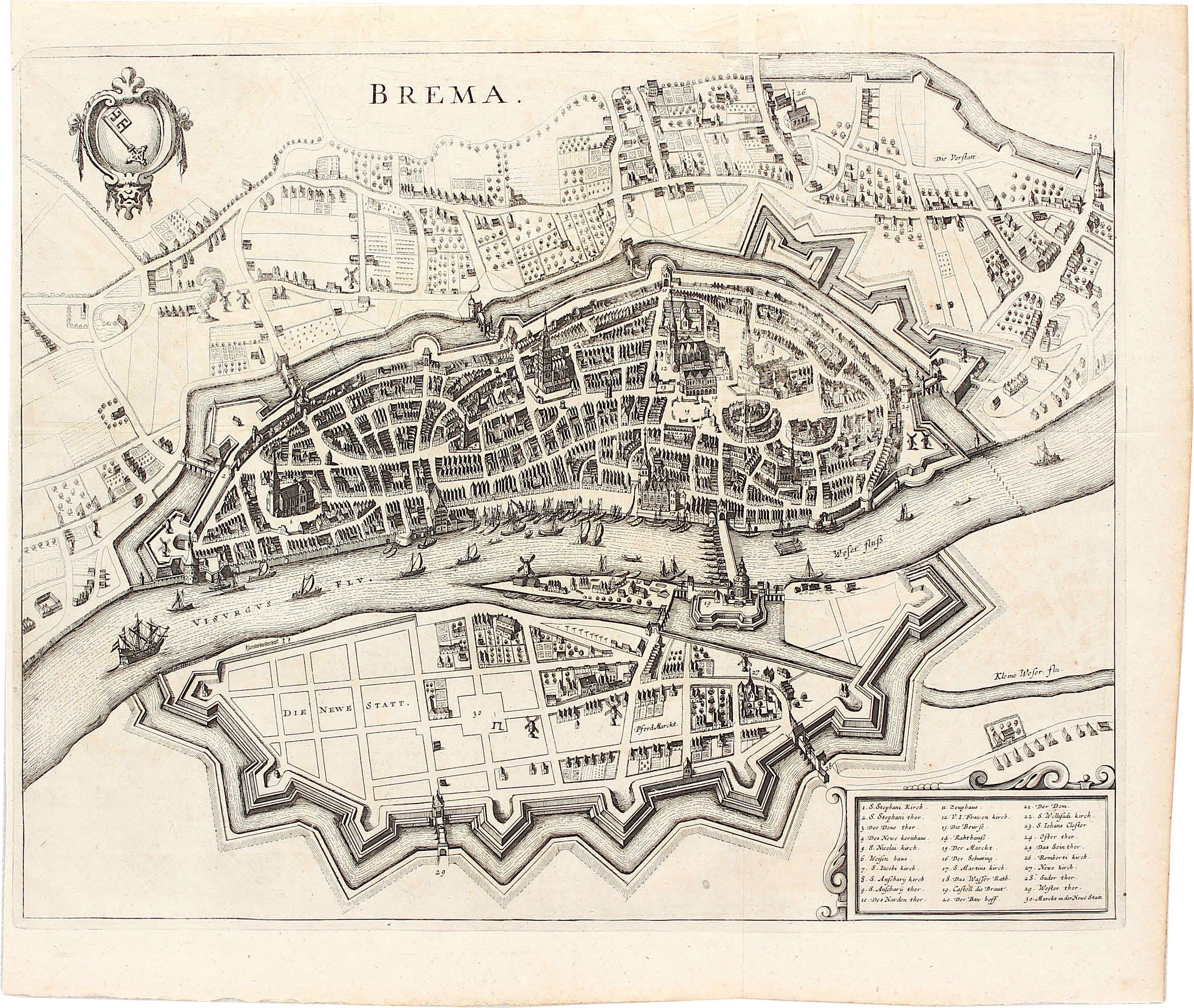 Bremen im Jahr 1689 von Johannes Janssonius & Gregorio  Leti