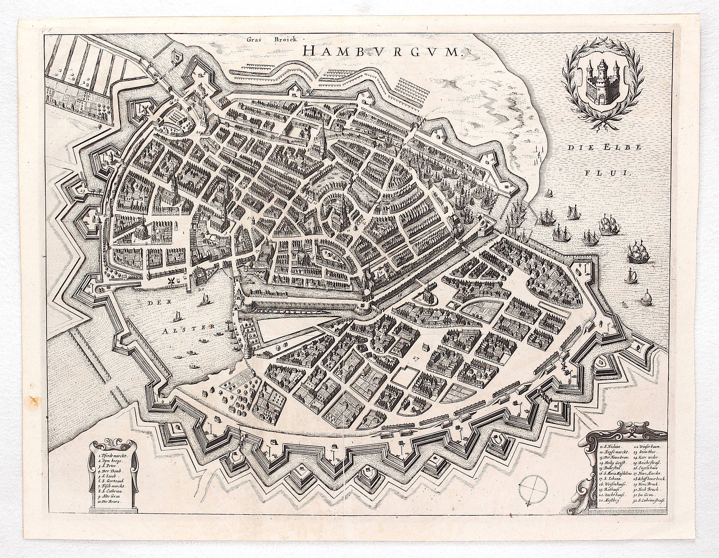 Hamburg im Jahr 1690 von Johannes Janssonius & Gregorio  Leti