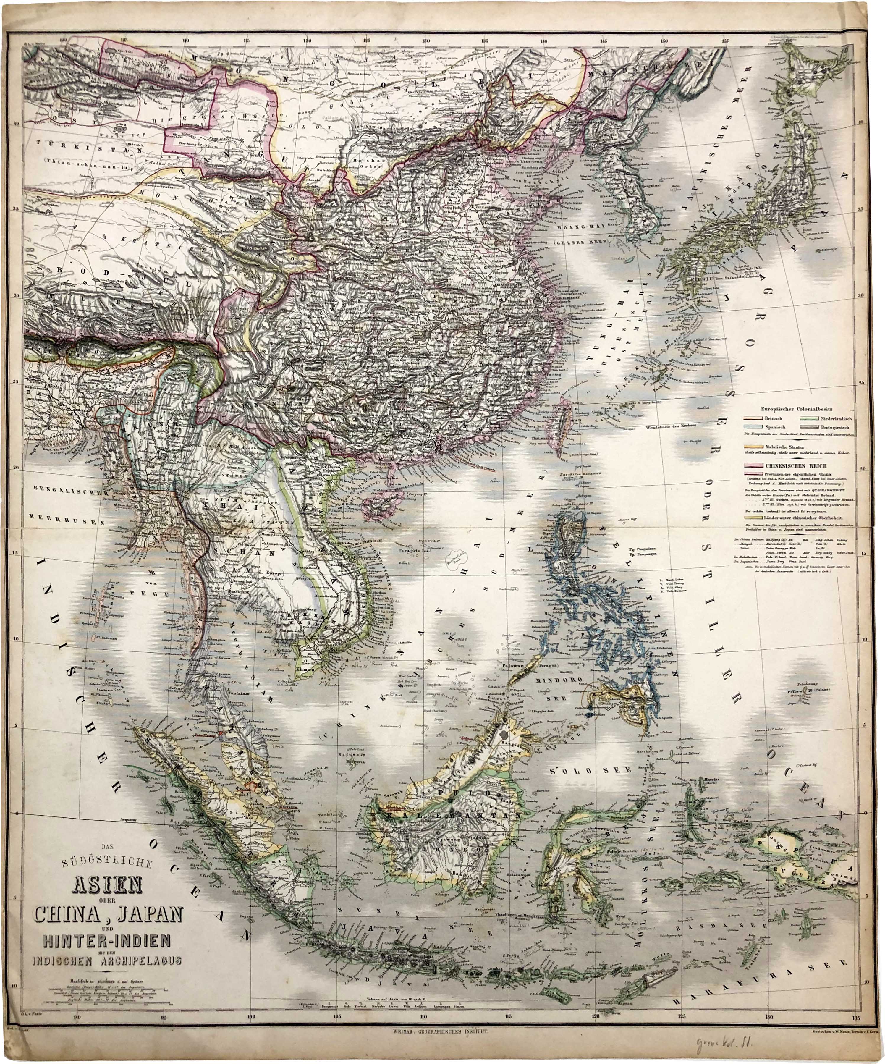 Südostasien um das Jahr 1860 von dem Geographischen Institut Weimar