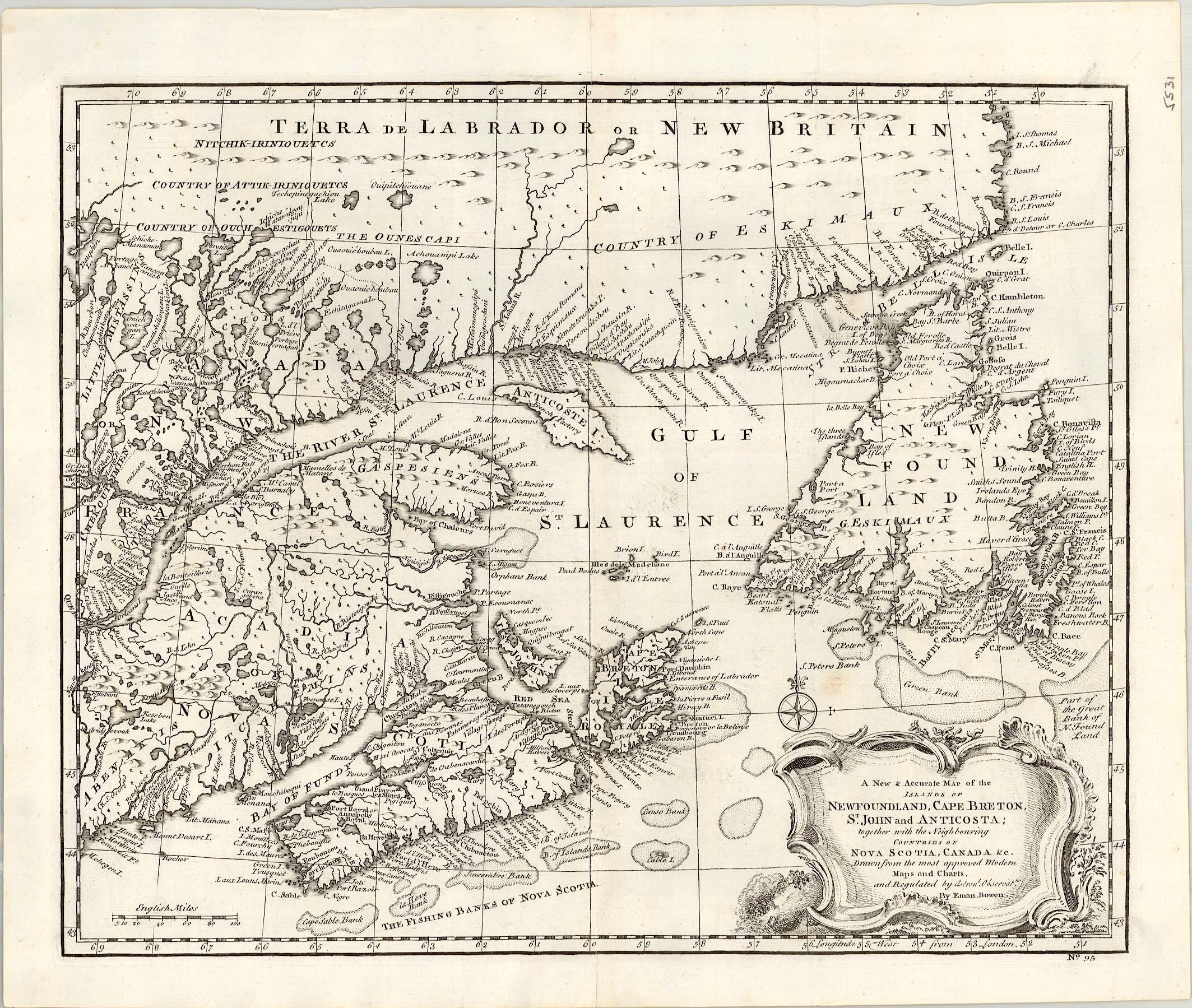Kanada im Jahr 1747 von Emanuel Bowen