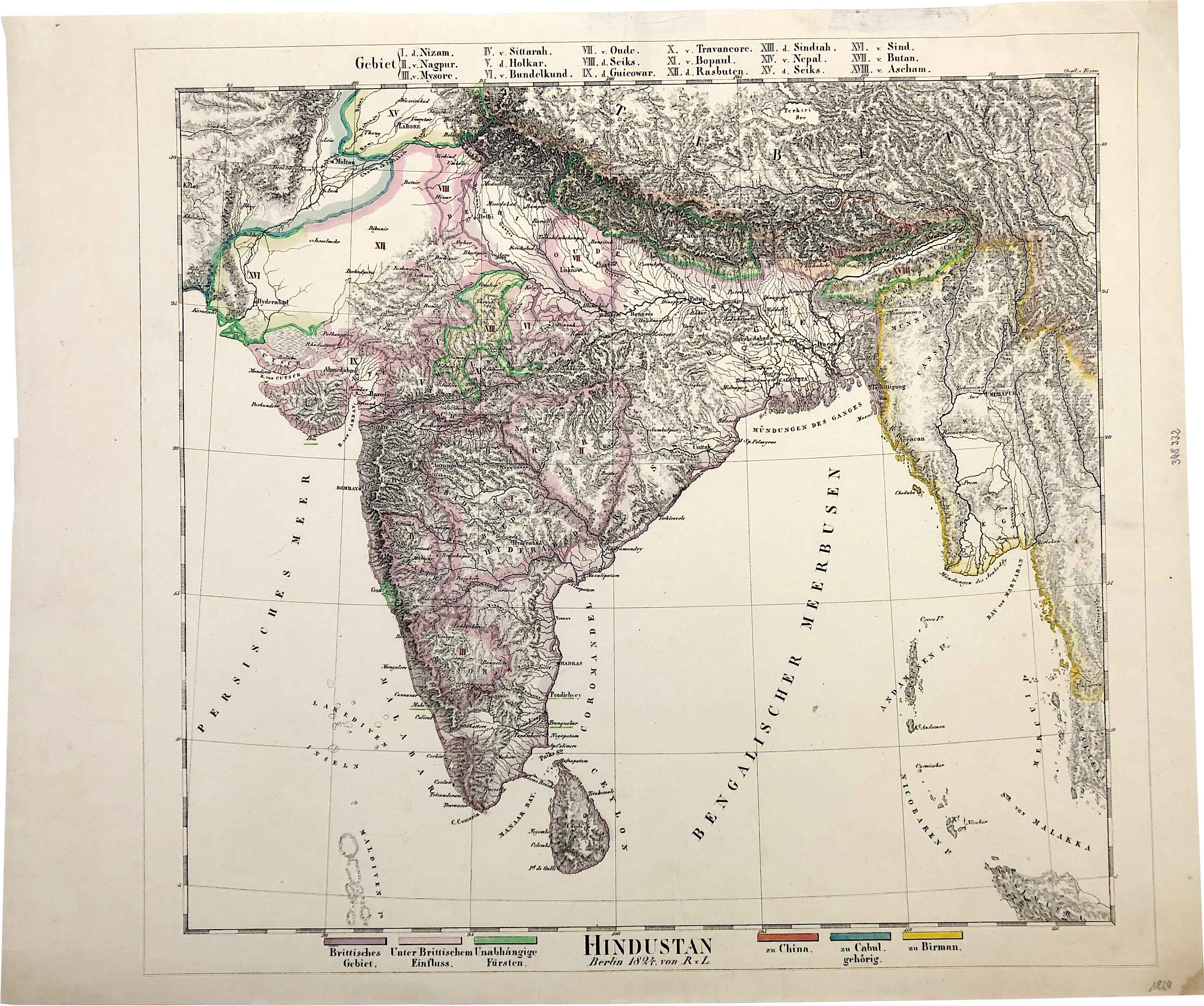 Indien im Jahr 1825 von Johann Jakob Otto August Rühle von Lilienstern